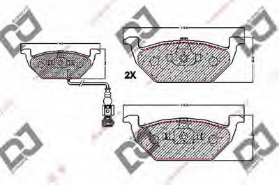 DJ PARTS bp1188 -  Комплект тормозных колодок, дисковый тормоз